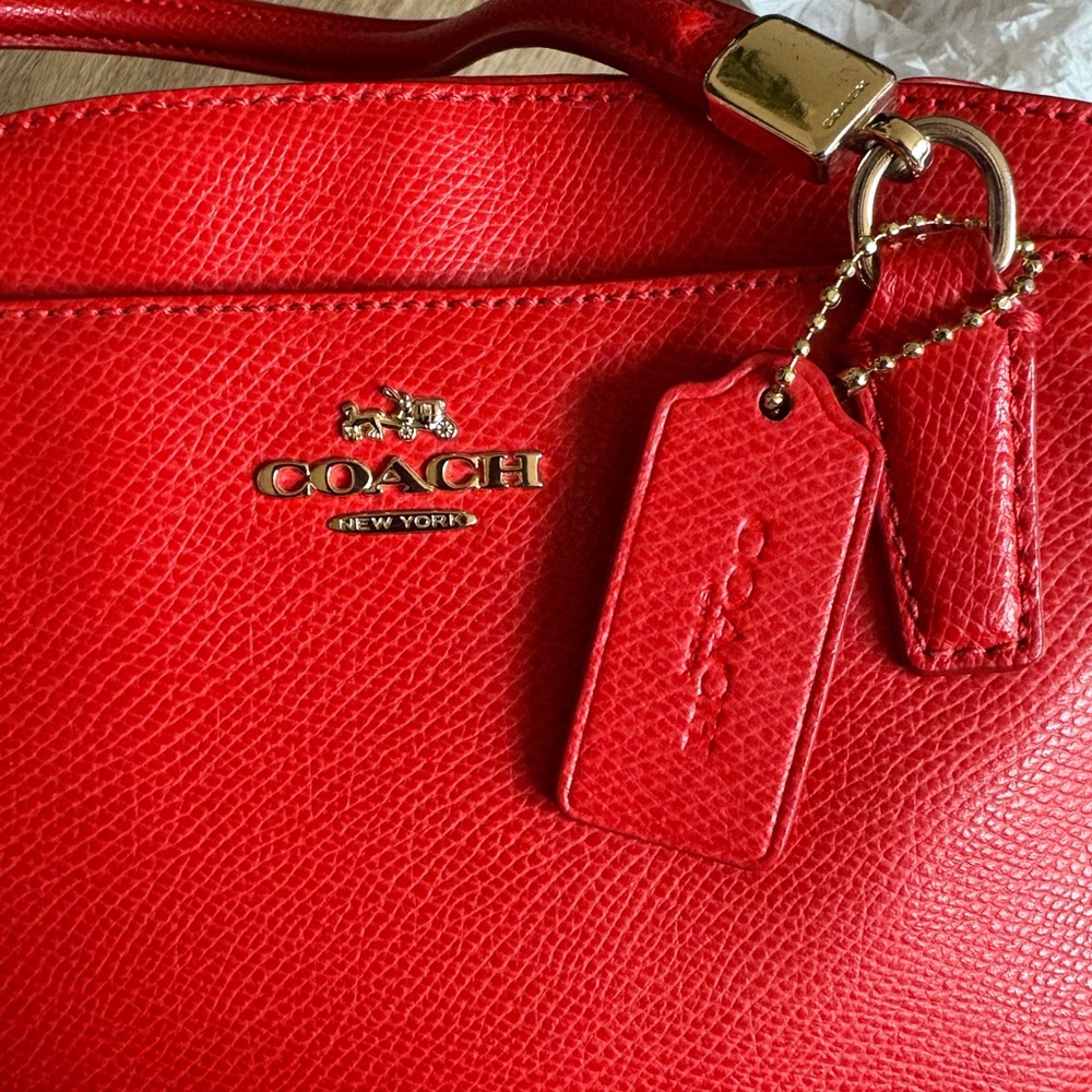 COACH Minetta Medium Satchel | Cardinal Red | Red Hangtag | F34663 | Like-New | - Picture 7 of 12